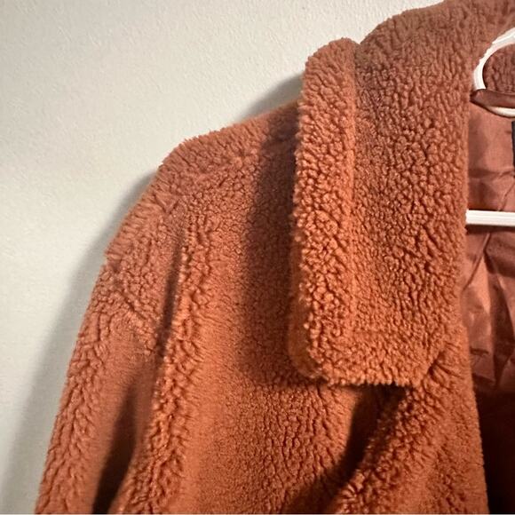Gap Fuzzy Cozy Short Teddy Jacket Coat New Without Tags Brown Womens XXL - Picture 4 of 7